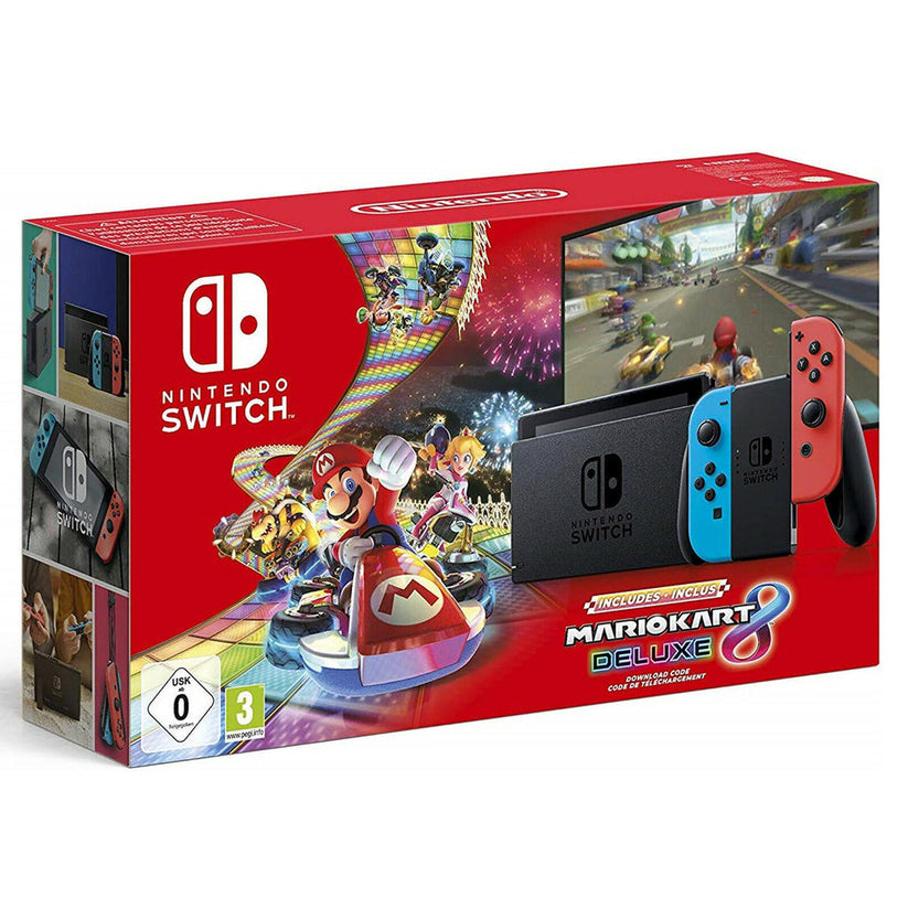 Nintendo Switch Neon Console & Mario Kart 8 Deluxe